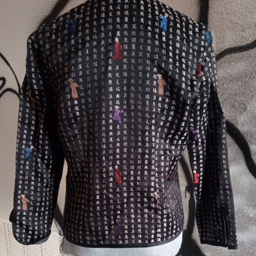 Chico's Black Multicolor Patterned Bomber Jacket - image 8